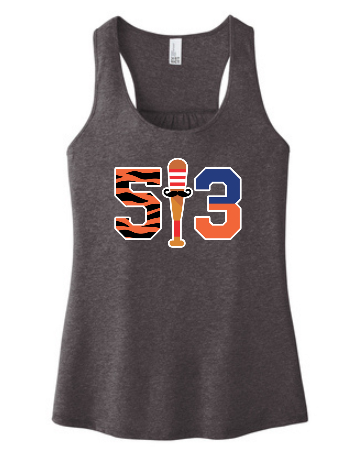 Ladies 513 Racerback Tank - Charcoal